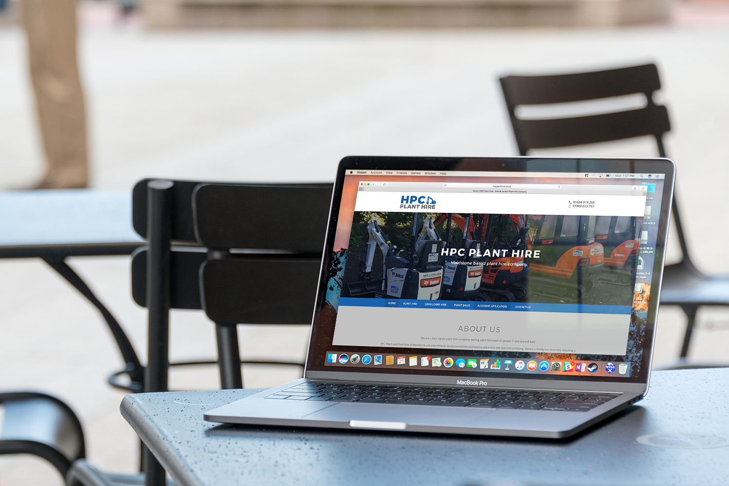HPC plant hire website on macbook